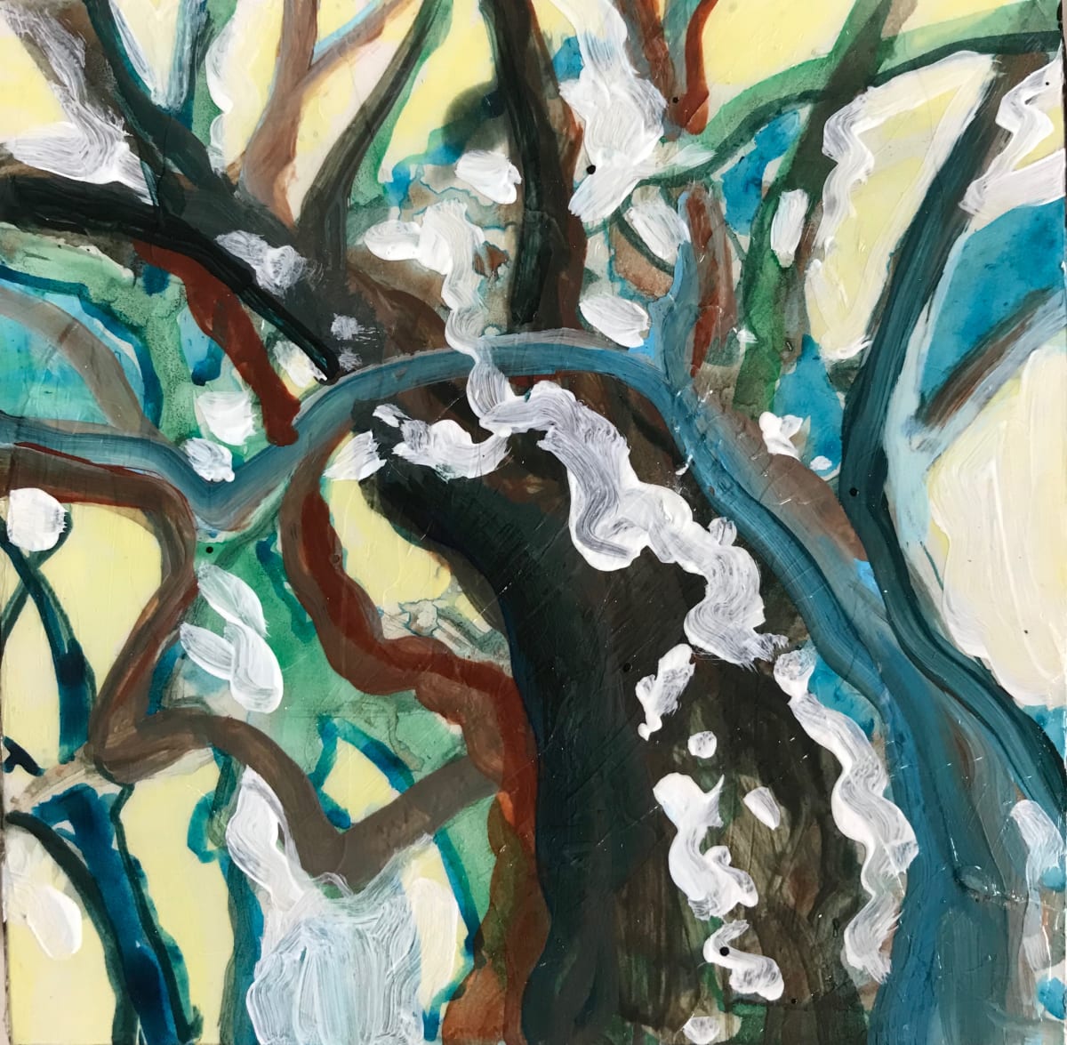 Breath of Trees Study 7, 4x4" by C. Clinton 