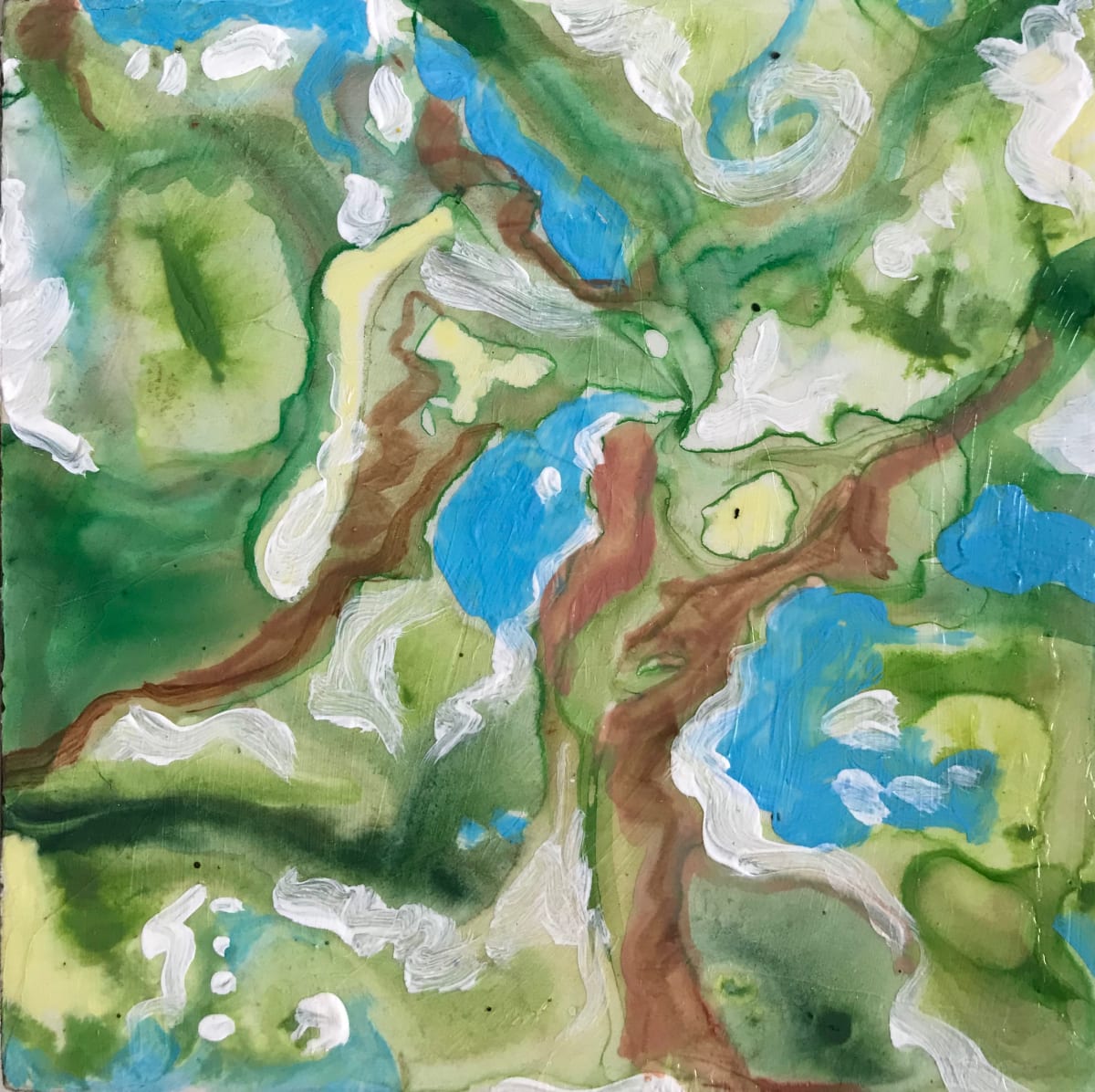 Breath of Trees Study 9, 4x4" by C. Clinton 