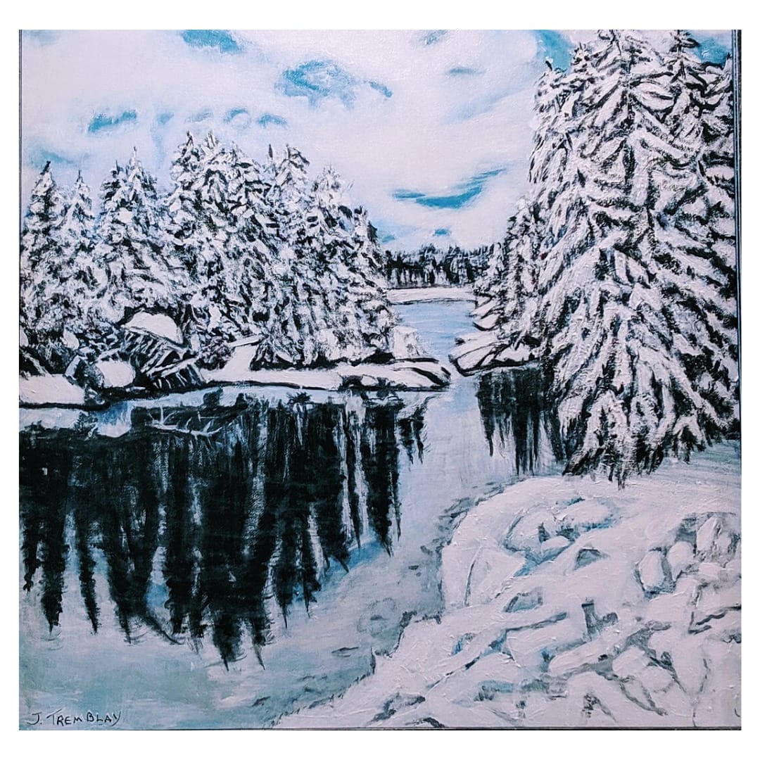 Reflections by Studio Tremblay  Image: A chance encounter out cross-country skiing.  A glimpse of your world reflecting up at you and the sky smiling down on you.  Does it get any better than this?