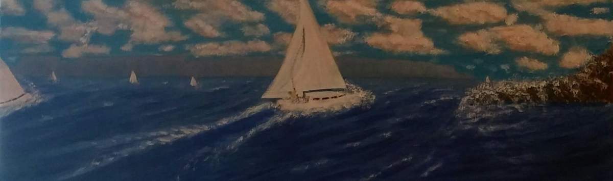 Donna's Sleeping Giant by Studio Tremblay  Image: Sailing toward the Sleeping Giant in Thunder Bay.   My sister Donna's last trip around the bay.