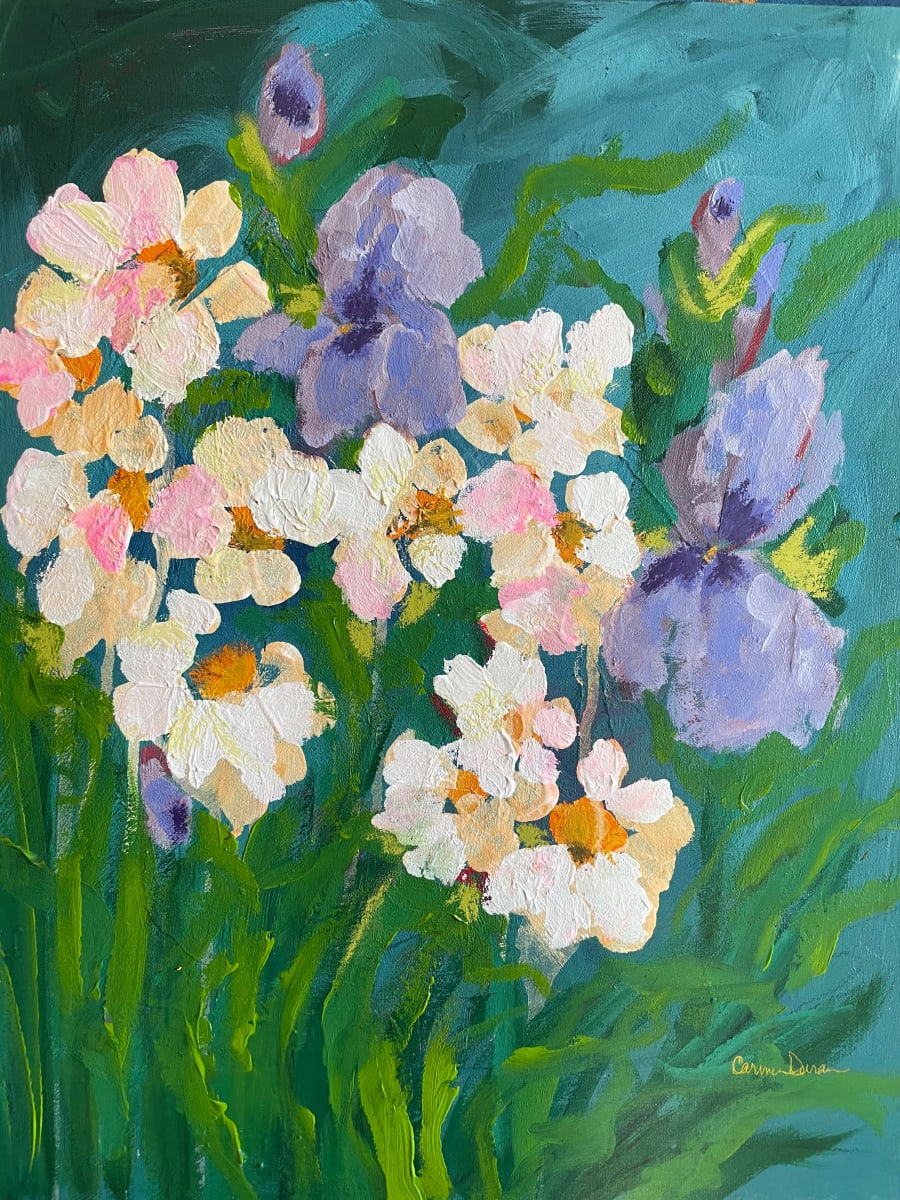 Daisies and Irises by Carmen Duran 