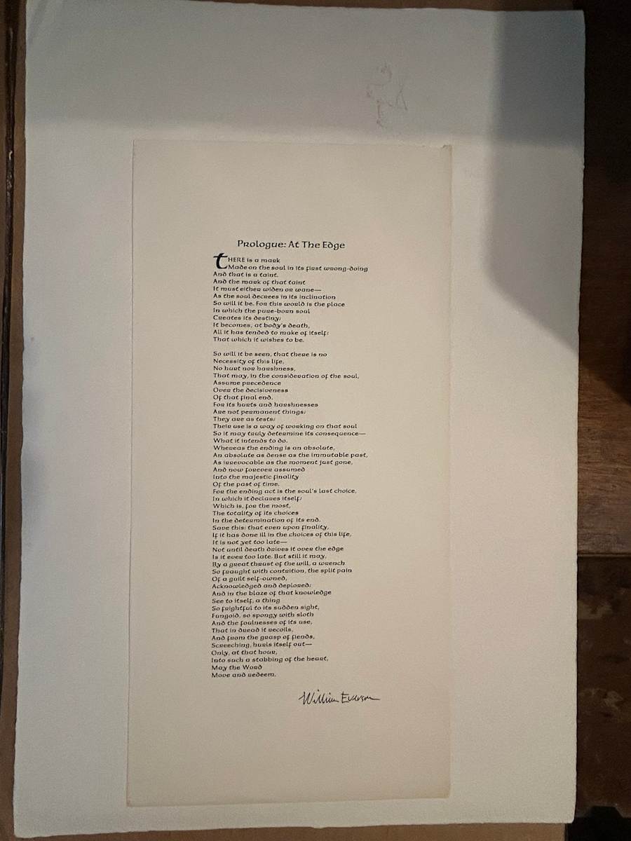 Prologue:  At The Edge by Brother Antoninus/ William Everson, Image 1.