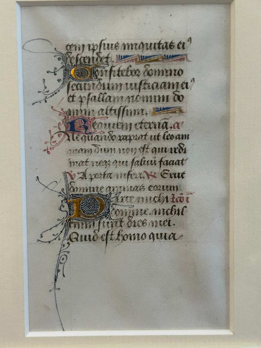 Book of Hours Folio  Image: Psalm 7: 18; concluding prayers and beginning of Job 7.