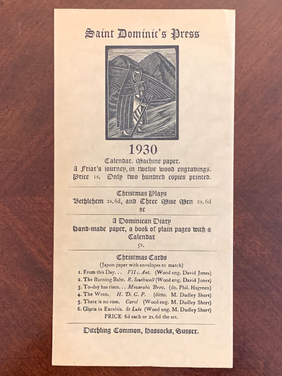 St. Dominic's Press 1930 Calendar by Mary Dudley Short 