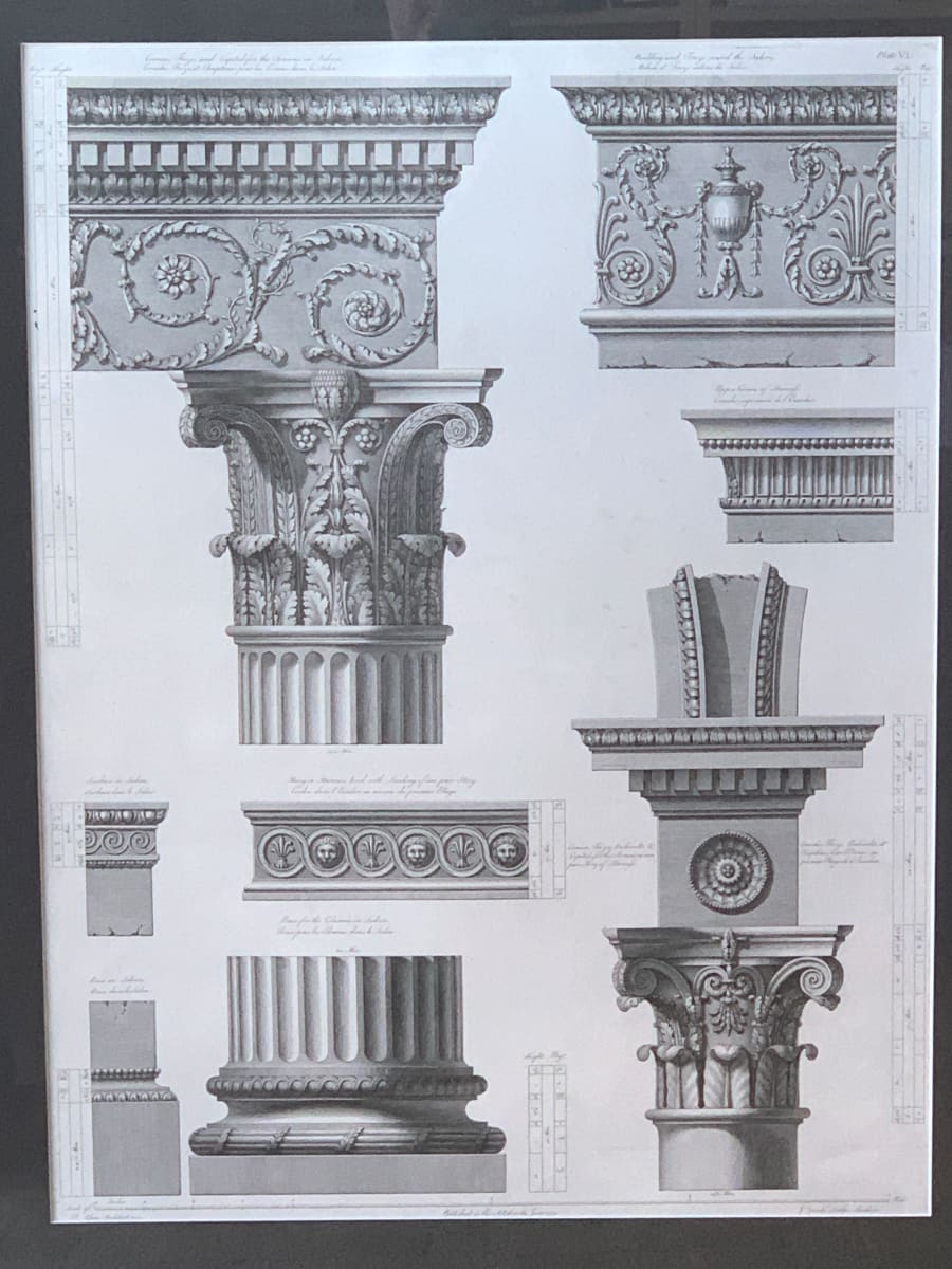 Cornice, Frize, and Capital for the Screens in Saloon, Plate VI by Robert Adam 