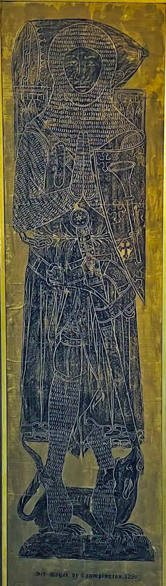 Sir Roger de Trumpington, 1289 - Monumental Brass Rubbing  Image: Sir Roger de Trumpington, 1289