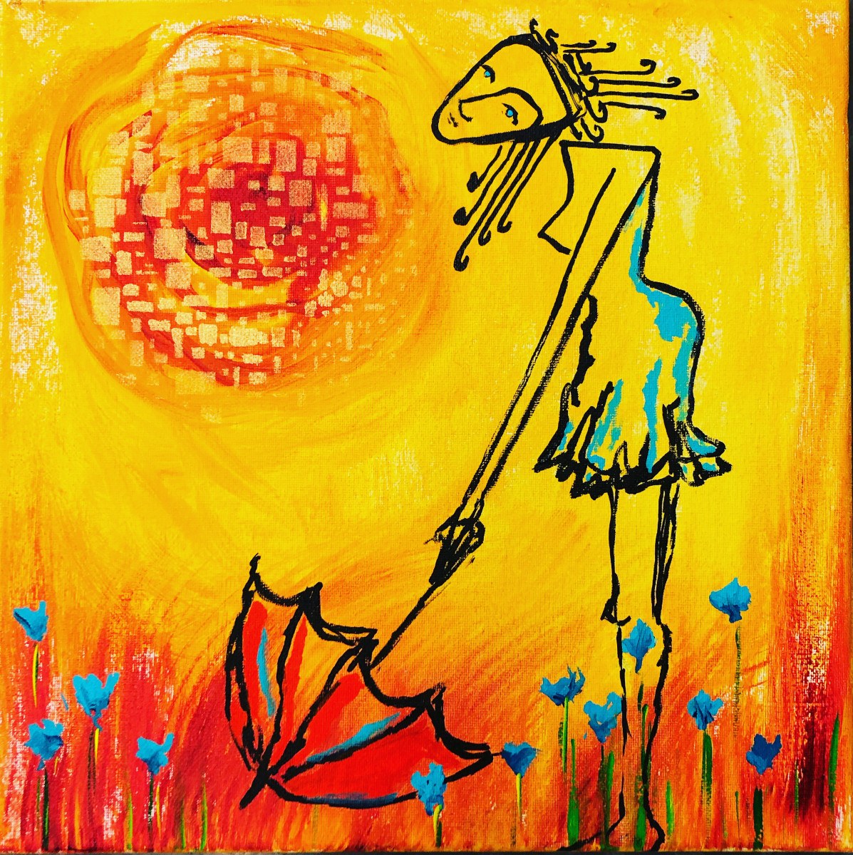 Its Umbrella Weather (sq) by Evelyn Dufner 