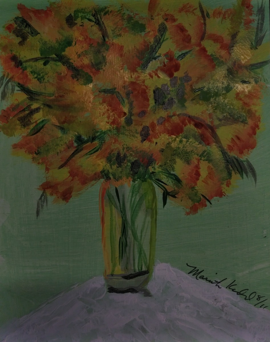 Untitled (Yellow Flowers in a Vase) by Marnita Kidd 