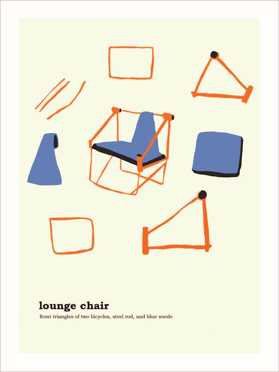 Lounge chair schematics by Nat Reed 