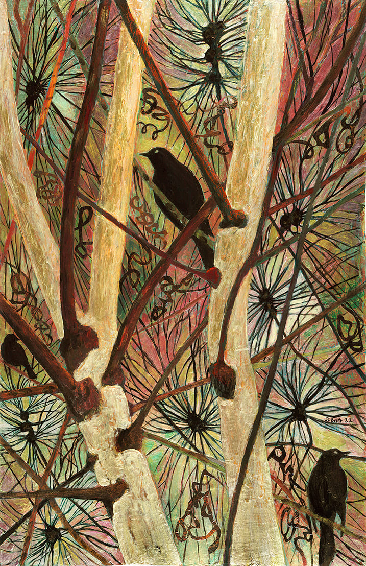 Aspen Pine Blackbird by Julie C Baer 