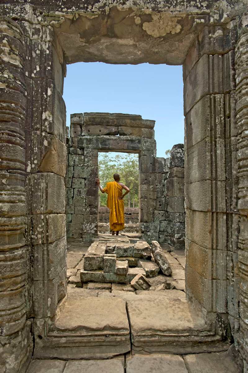 Monk Among the Temple Ruins by Steven Edson 