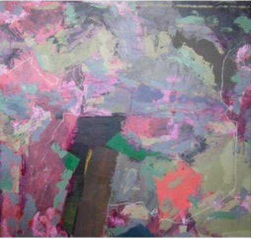 Red and Green Abstract by Jose Santos 