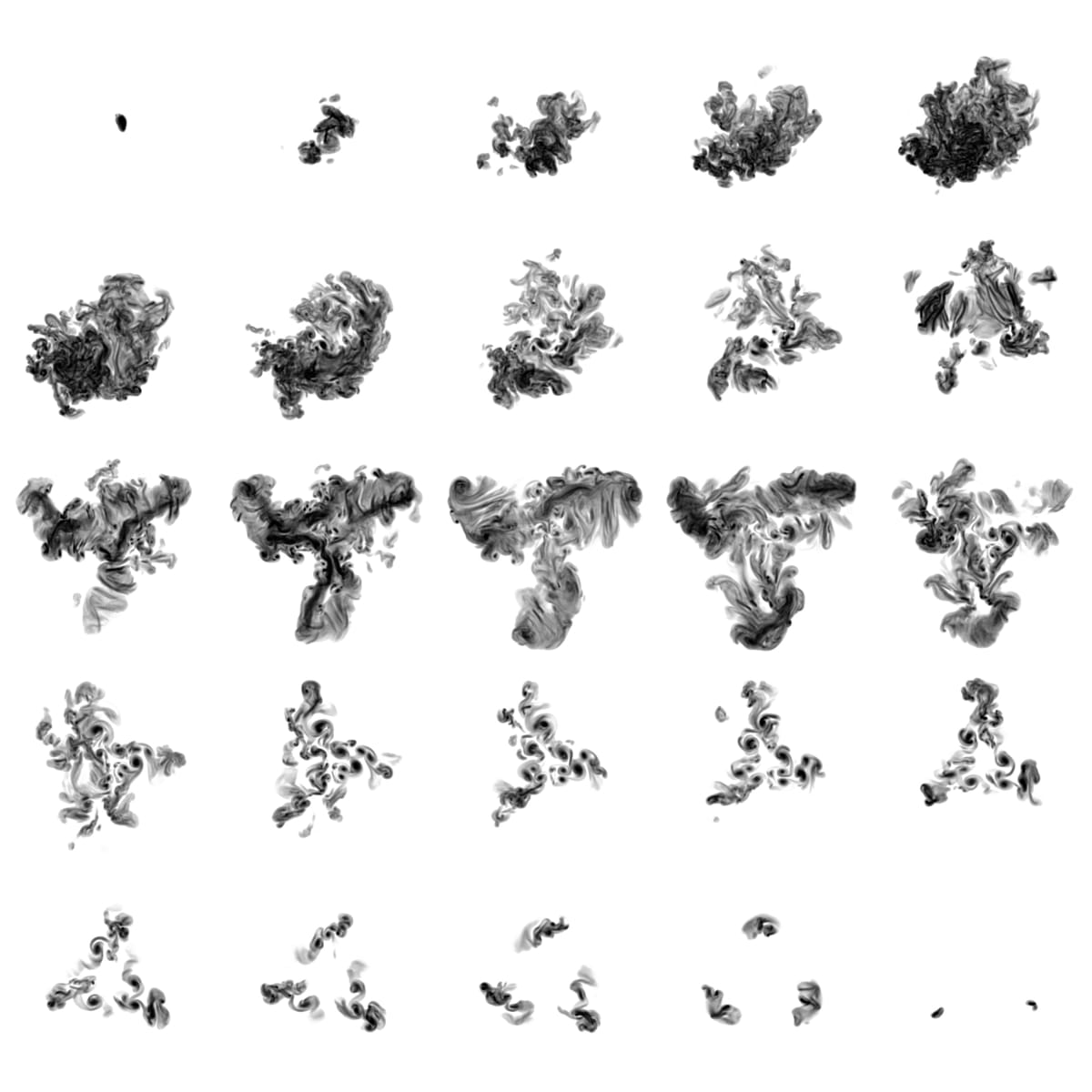 25 Slices of the Turbulent Trefoil by Mark Stock 