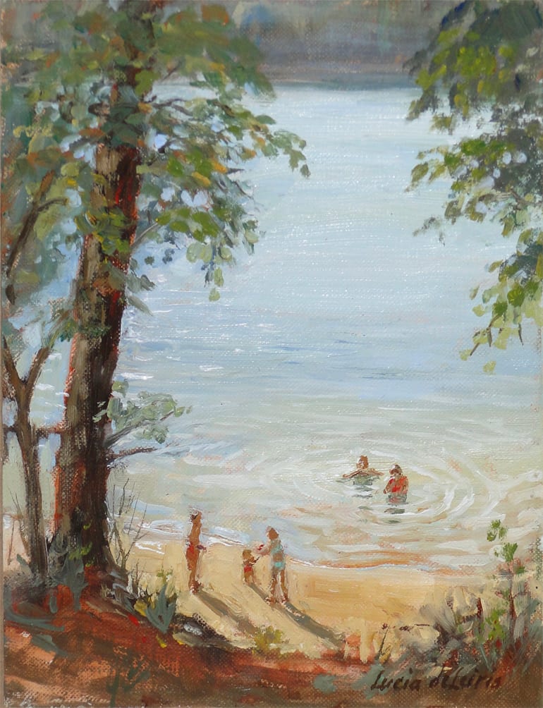 Summer Day Swim  Image: I painted this series at Walden Pond in Lincoln, MA