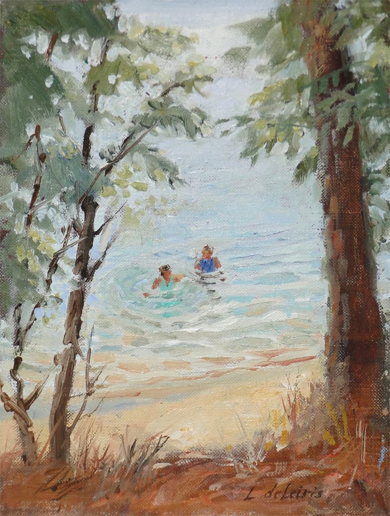 Swimming at the Pond  Image: I painted this series at Walden Pond in Lincoln, MA