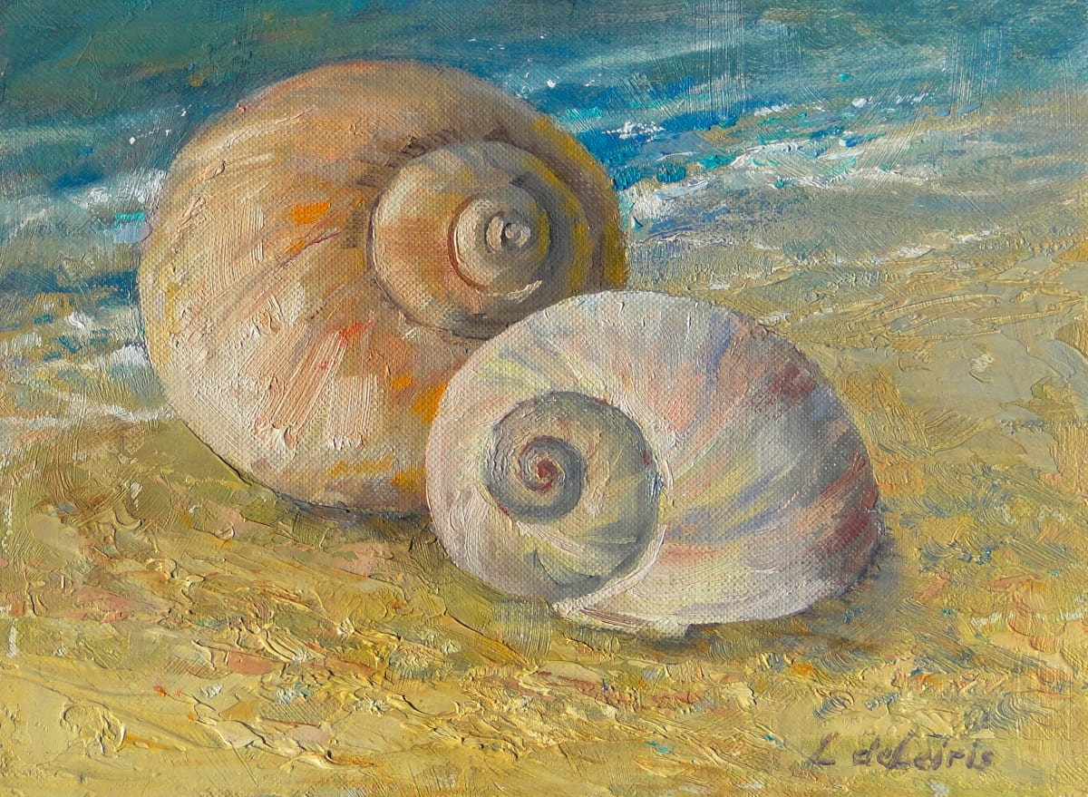 Two Moon Shells by Lucia deLeiris, Image 1.
