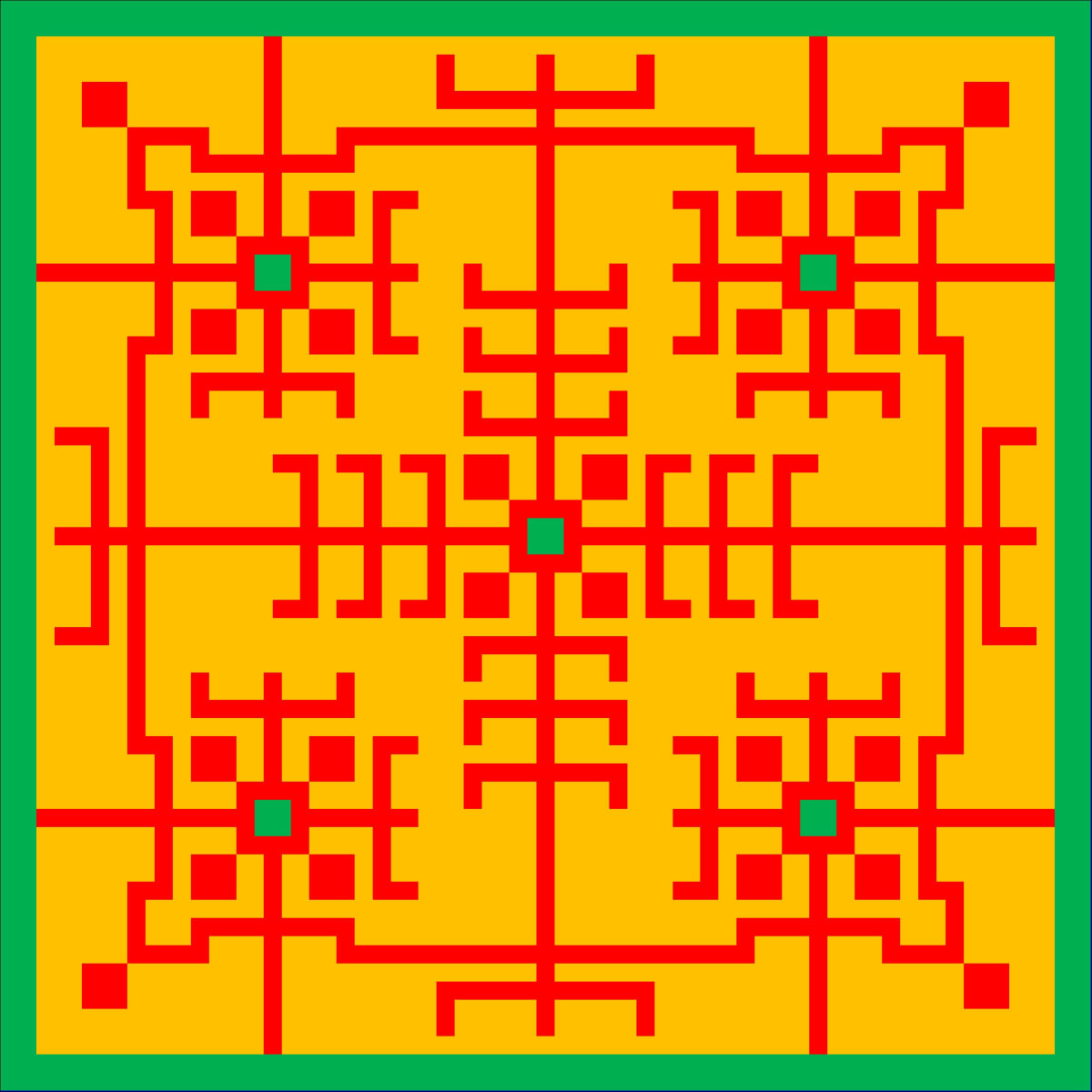 Five Green Squares 