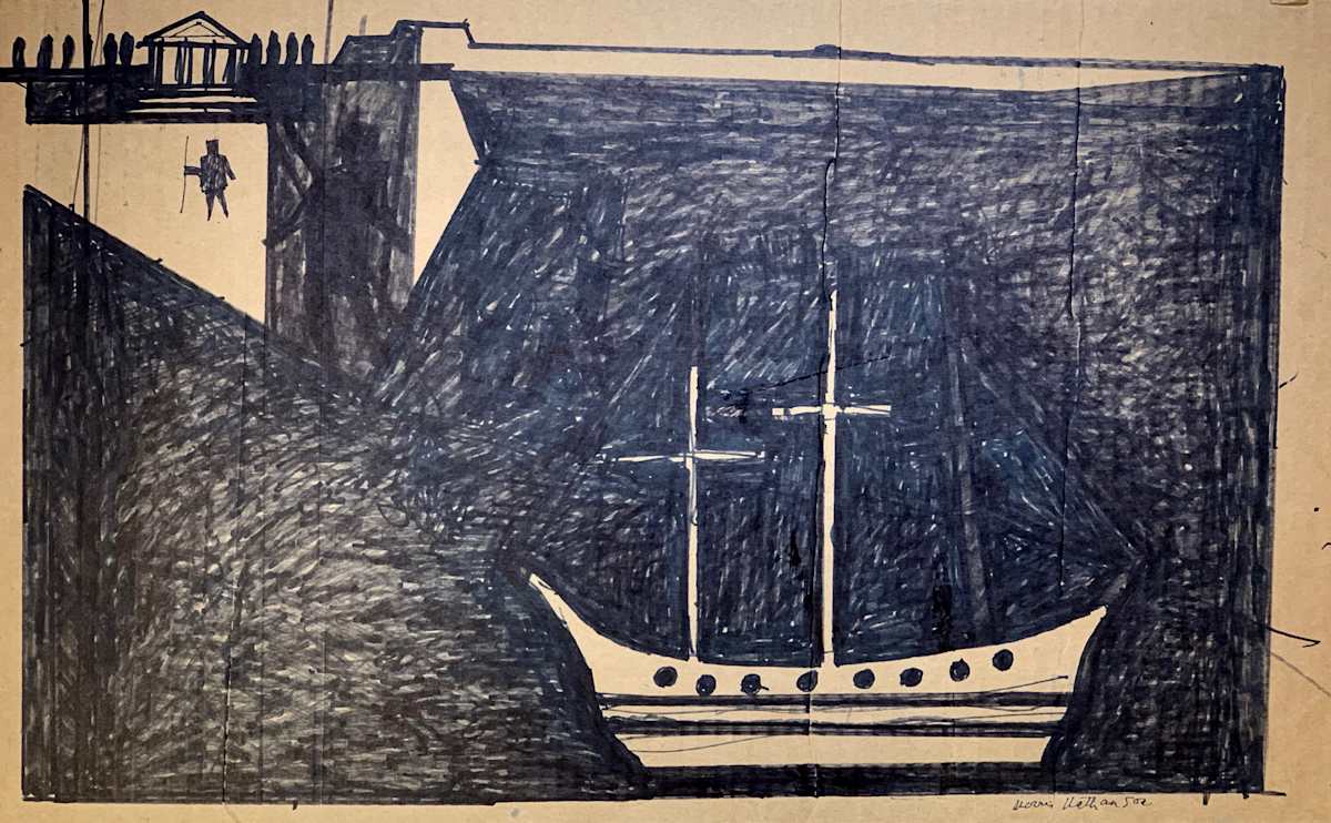 Ship on Black by Morris Nathanson, Image 1.
