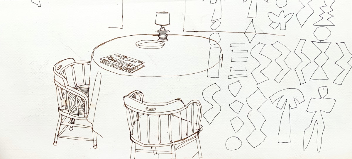 Dining Table Sketch by Morris Nathanson, Image 1.