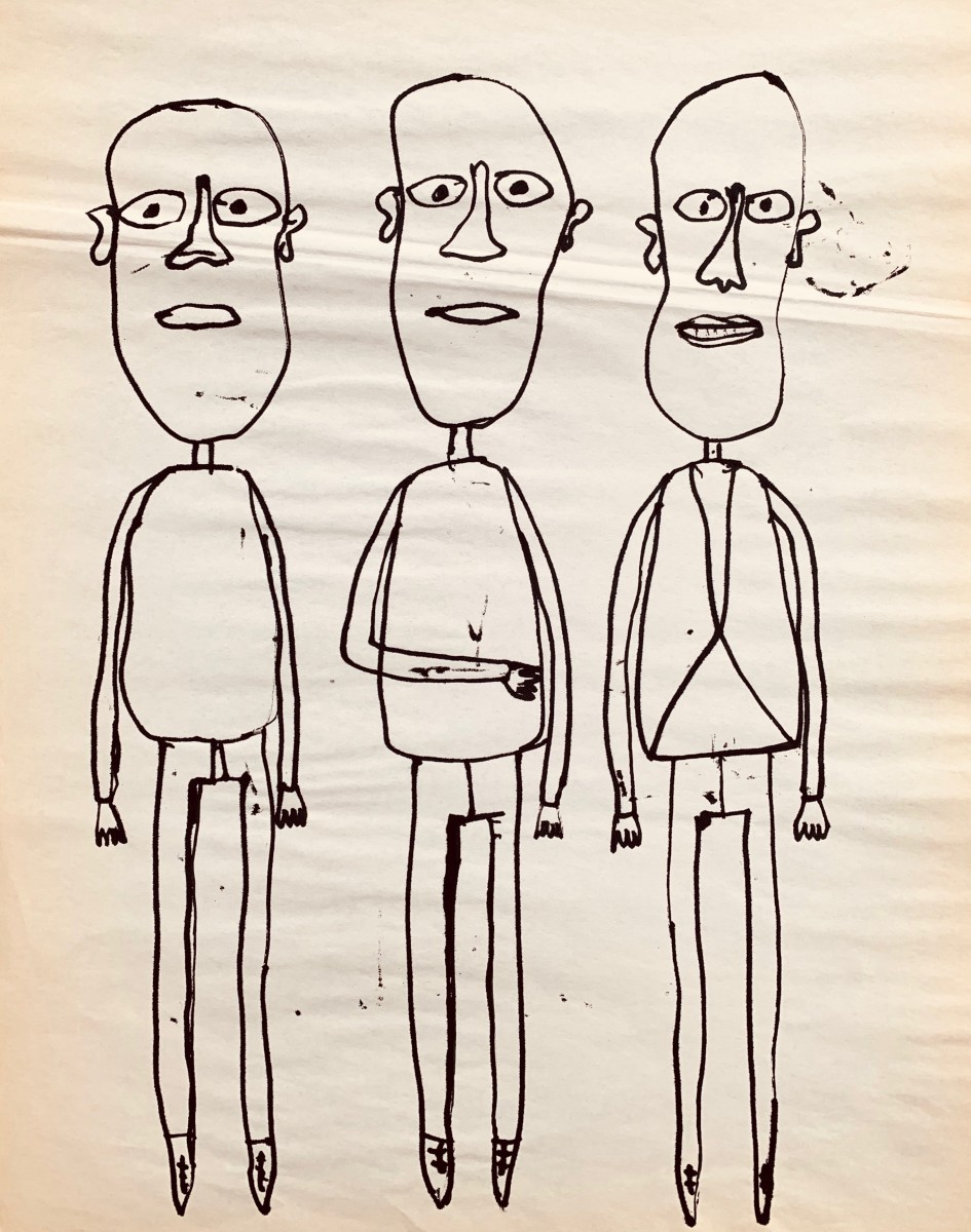 Three Men Standing by Morris Nathanson 