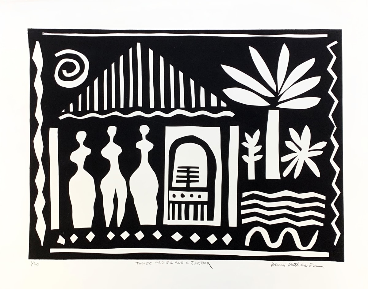 Three Ladies and a Jukebox by Morris Nathanson, Image 1.
