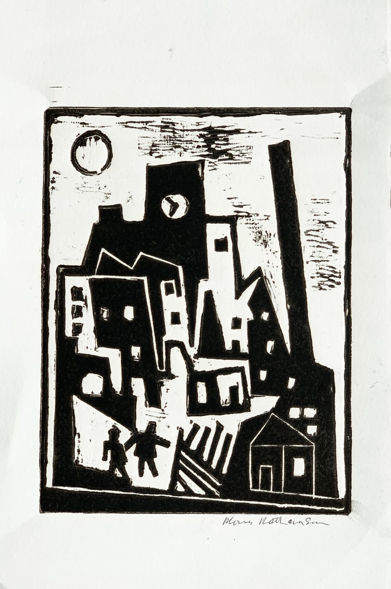 Moon, Town and Stack by Morris Nathanson 