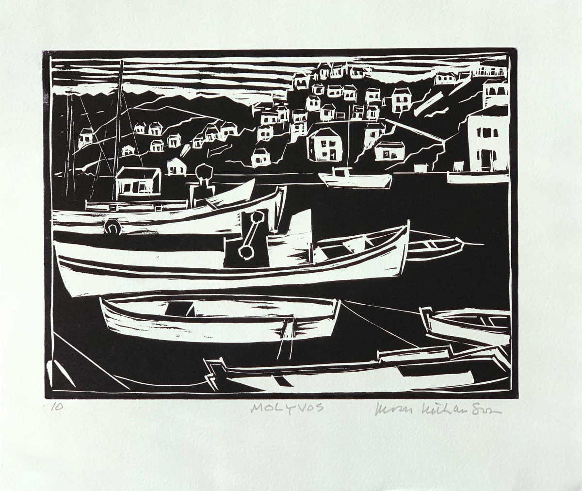 Boats at Harbor by Morris Nathanson 