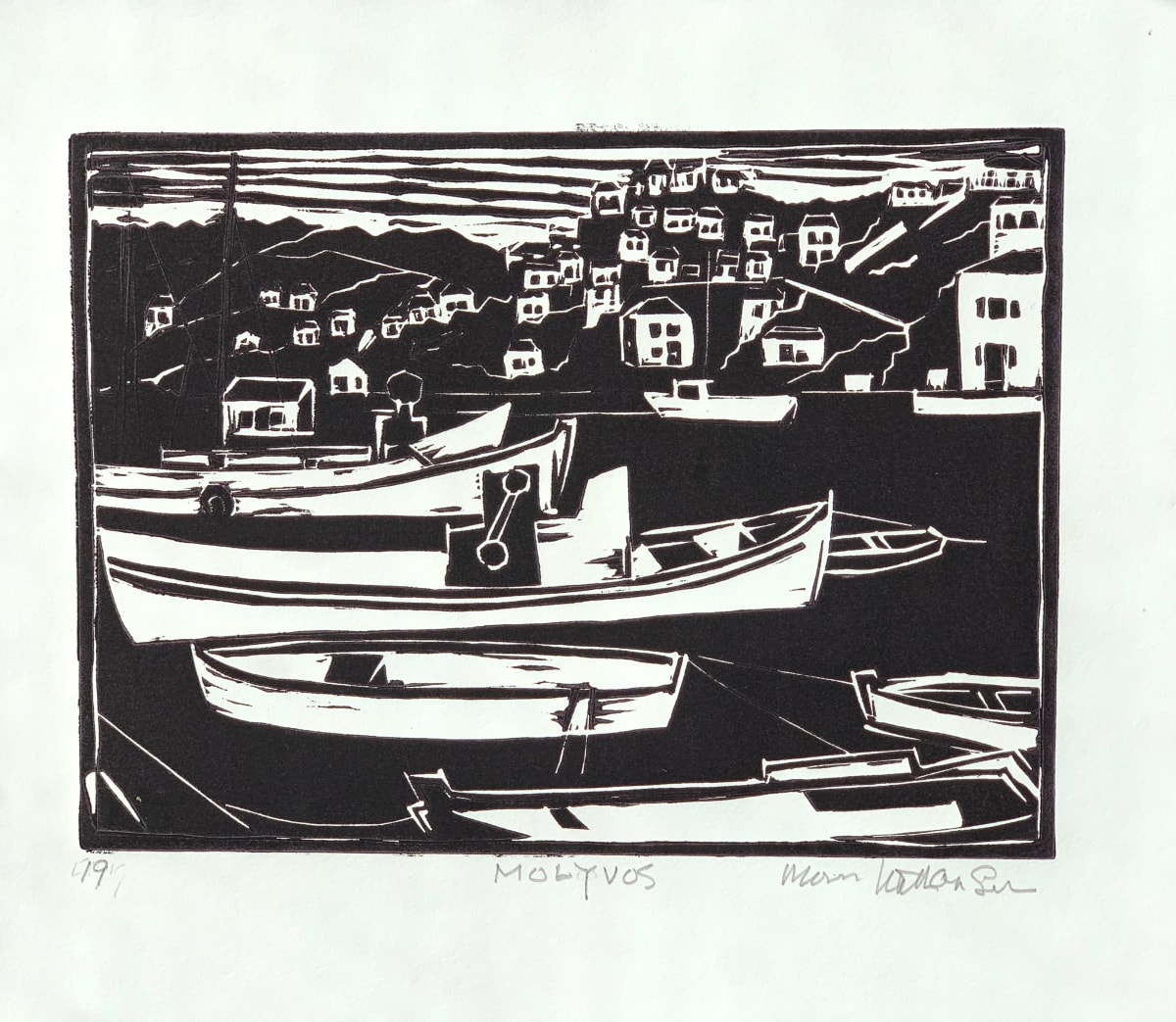 Boats at Harbor by Morris Nathanson 
