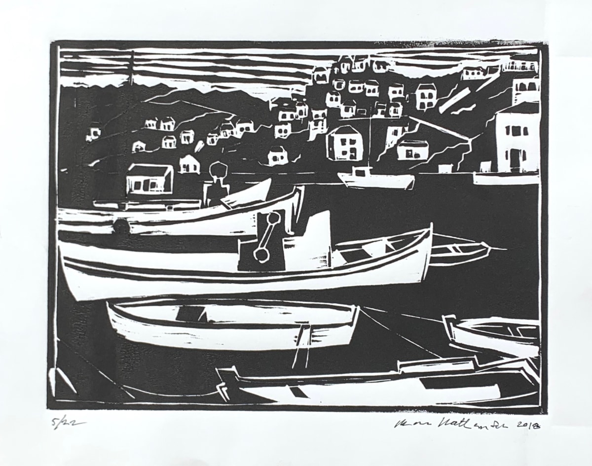 Boats at Harbor by Morris Nathanson 