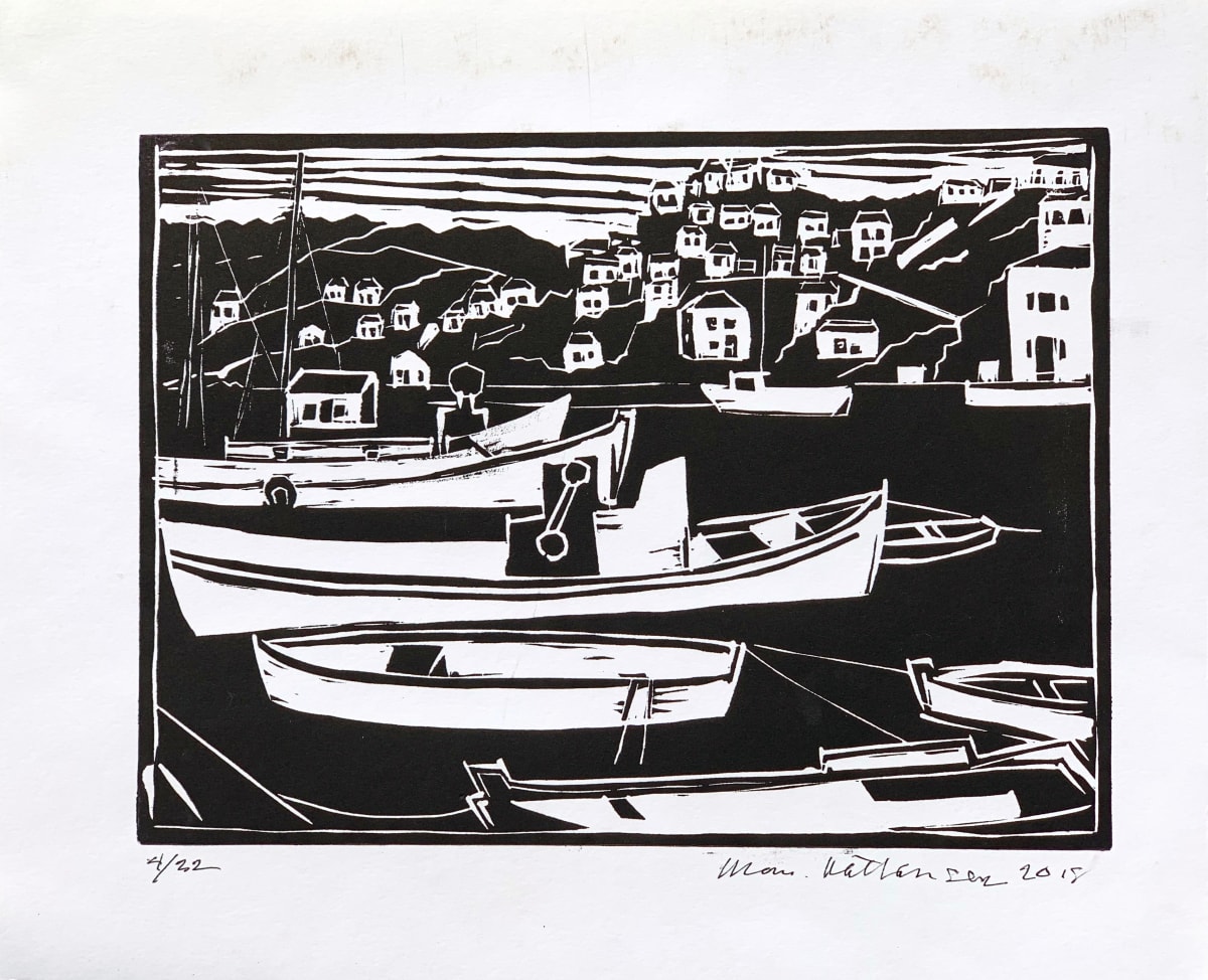 Boats at Harbor by Morris Nathanson 