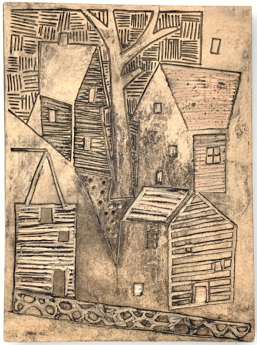 Houses with Tree, Image 1.