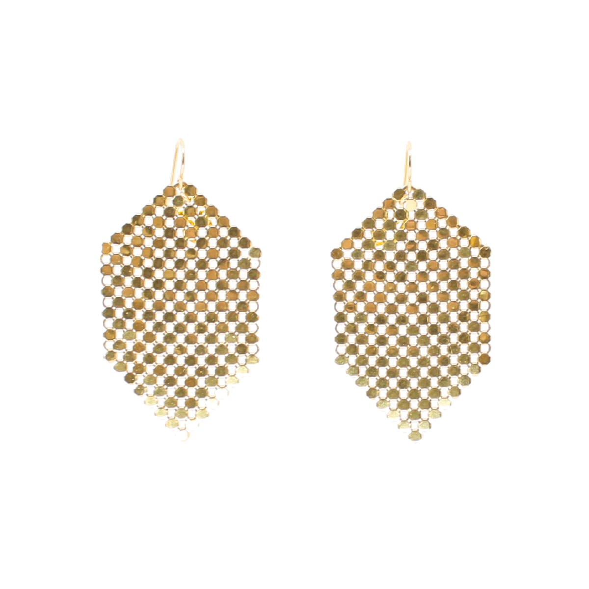 GOLD MESH BANNER EARRINGS by Maral Rapp  Image: Iconic metal mesh reclaimed from a vintage purse (circa 1940s-80s.