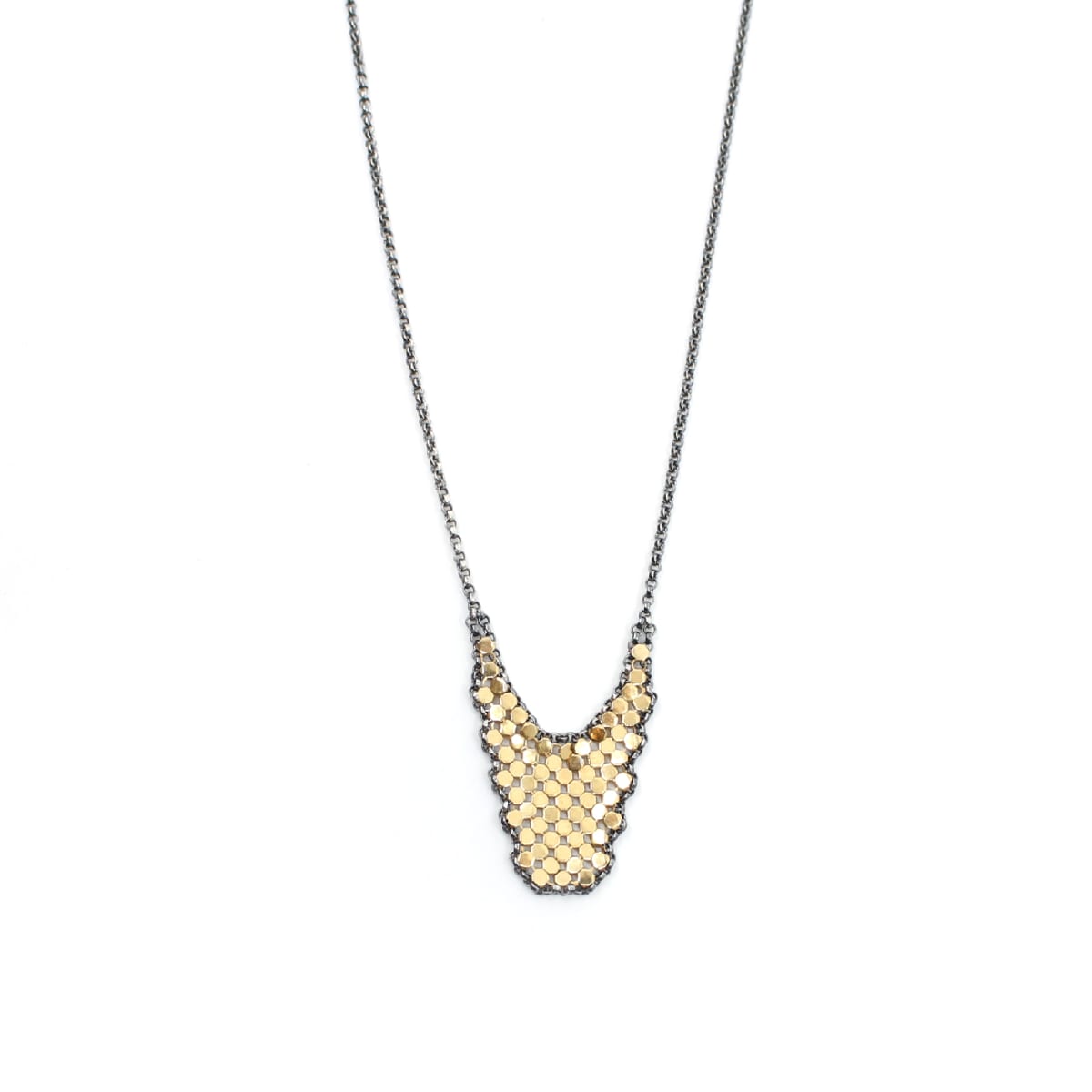 LARGE DRIP MESH NECKLACE by Maral Rapp  Image: gold plated brass mesh