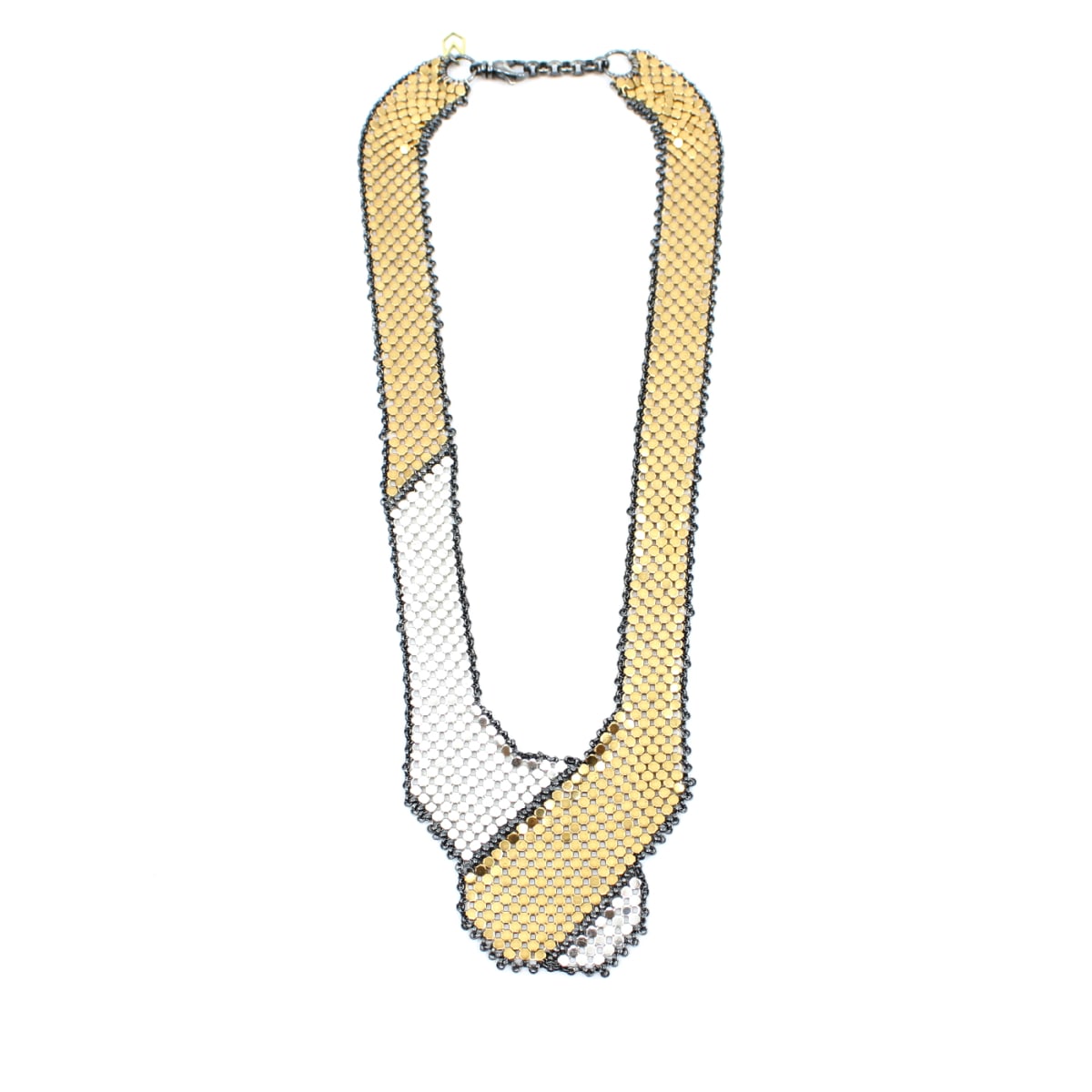 SHIELD + BANNER MESH BIB NECKLACE by Maral Rapp 