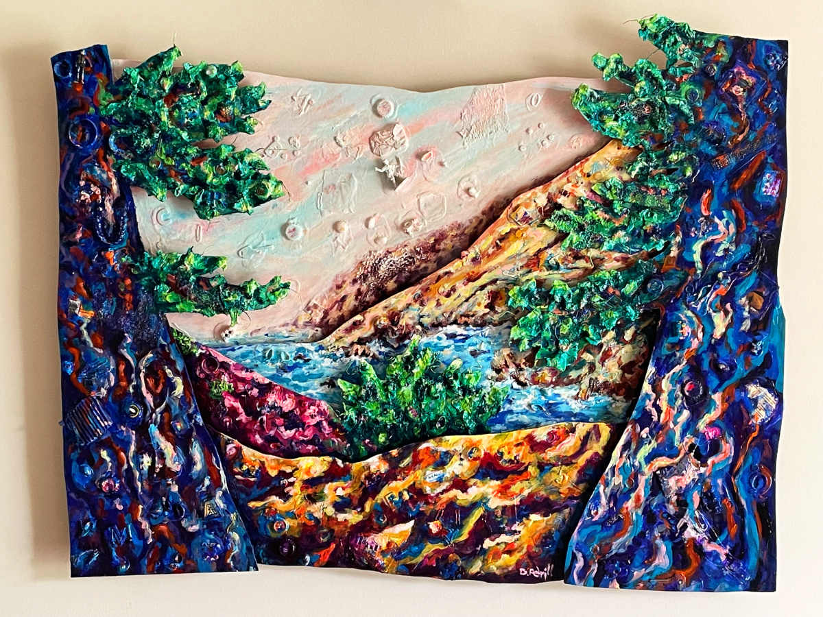 Beyond by Dawn Petrill  Image: Beyond- Acrylic and Mixed Media on Masonite panels- 36" x 47" x 3.5"