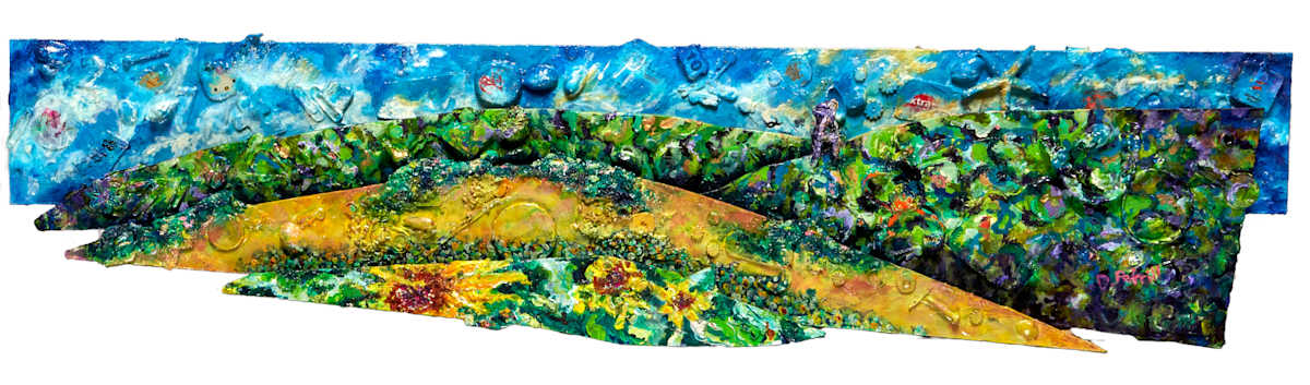 Proud by Dawn Petrill  Image: Proud- Acrylic and Mixed Media on Masonite Panels- 7.5" x 31" x 3"