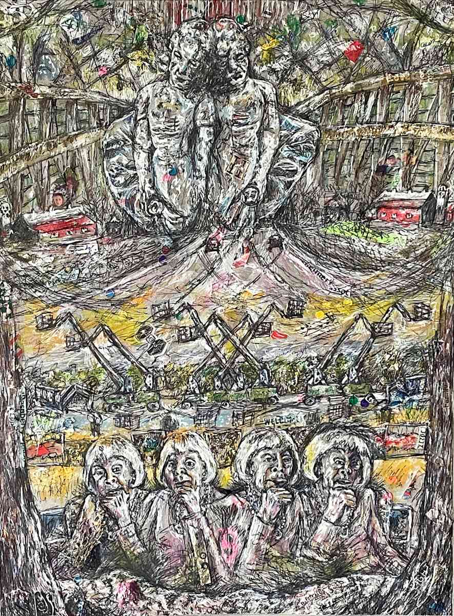 Tribute by Dawn Petrill  Image: Tribute- Mixed Media on Toned Paper- 16" x 12"