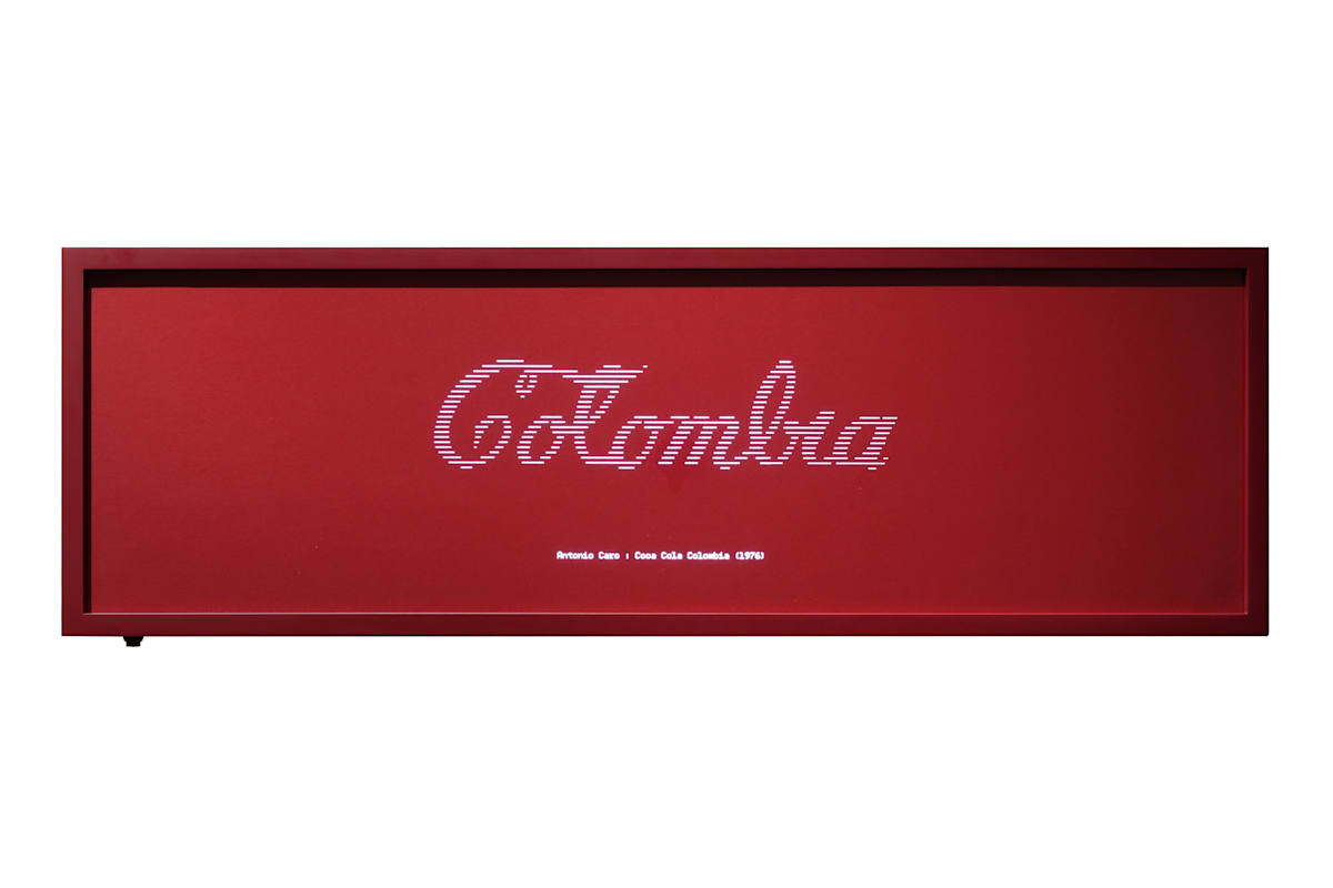Ausencias - Coca Cola Colombia / Rojo 100 x 30. by Jorge Luis Vaca Forero  Image: The Absences  - Coca Cola Colombia (2018) is a part of the National Drawings project. This proposal develops an approach to the History of Colombian Art and the work of different Colombian artists, such as Antonio Caro, who through decades reviewed the political reality of the country. The idea behind these works is to generate an image using the perforations, indicating the perspective and the relative place of the observer’s point of view.

In this order of ideas, the series appropriates iconic images to suggest a new way of deconstructing reality, allowing the viewer to establish an update for that particular context, based on the use of materials, textures and luminosities. A disappearance of the sign is proposed, but a possibility of re-reading from a new reference is indicated. In this way, an operation is carried out where the name of the pieces has not changed, generating a quote. There, the symbol reflects the non place that the viewer observes, making him aware of the Colombia he inhabits in his present.