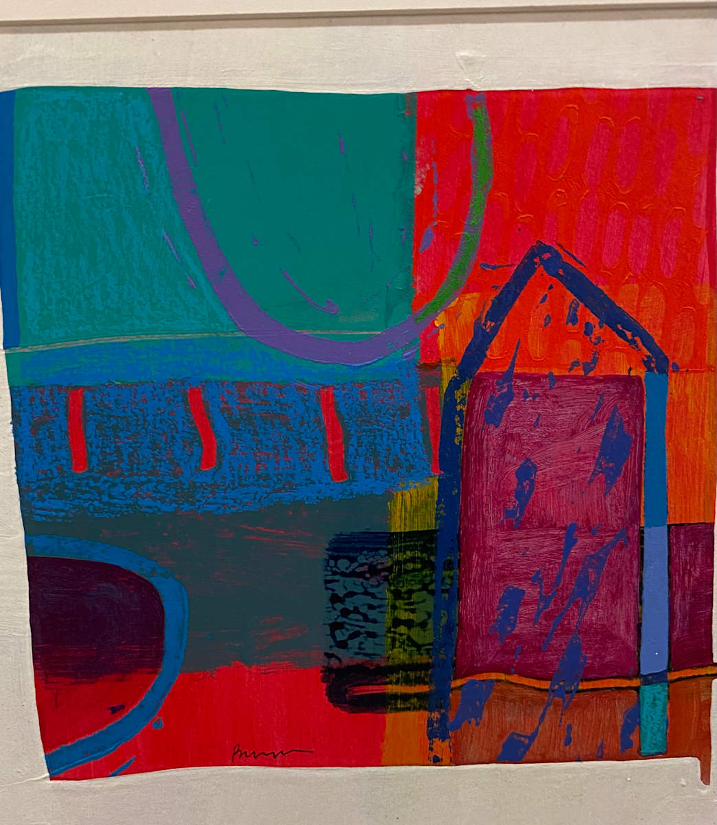Blue House- mono print 