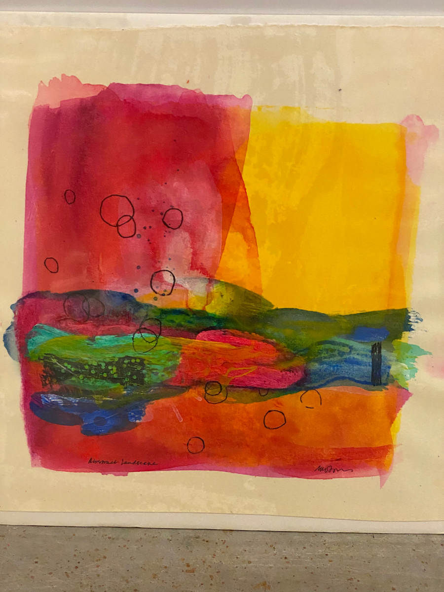 Abstract Landscape 4 - mono print by Meg (Marguerite) Bernet 