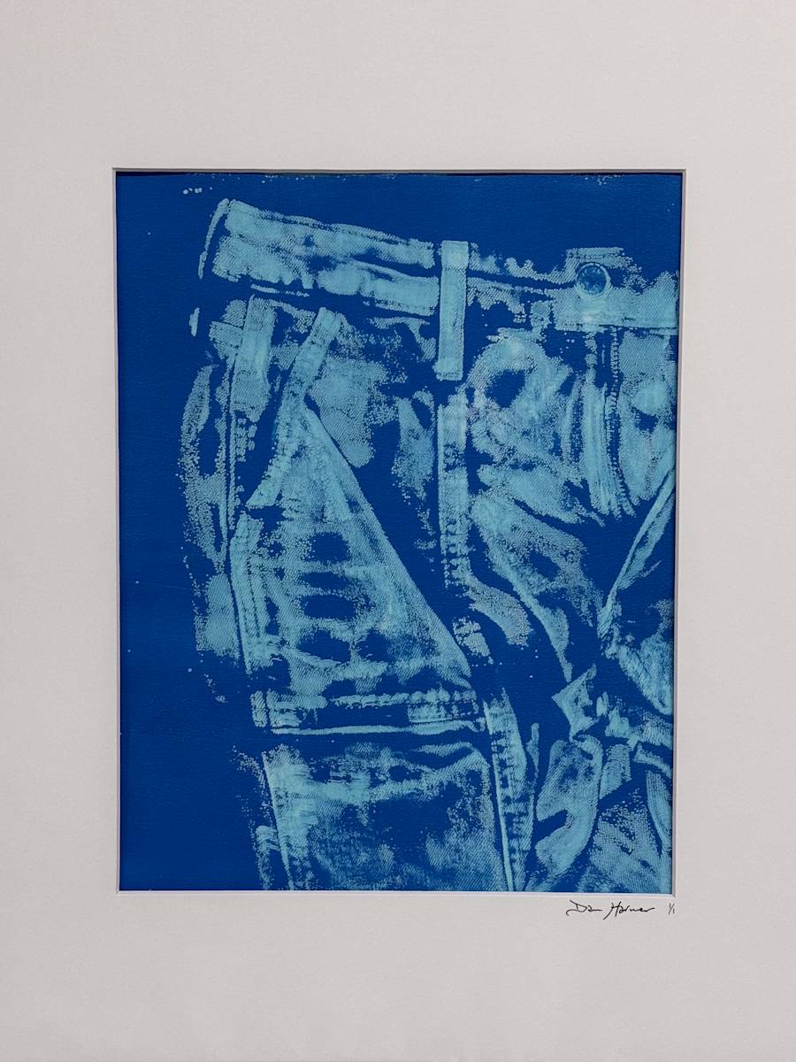 Faded Blues #15 by Dawn Harmer  Image: 11x14 Monotype Print with 16x20 archival white matting