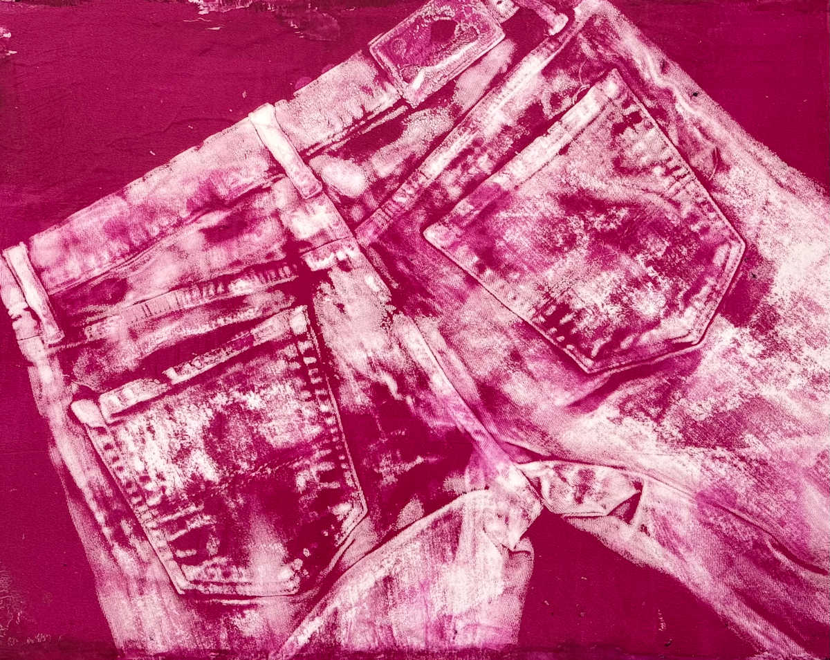 Pink Cotton #2 by Dawn Harmer  Image: From my Faded Blues Series.  In quinacridone magenta.  One of a kind, like YOU.