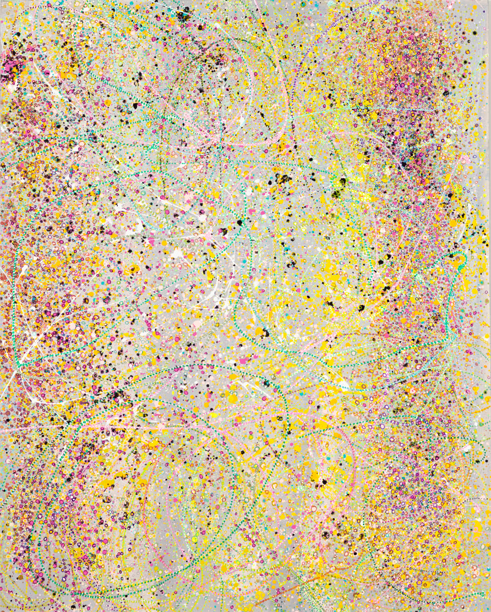 Invisible Transmission by Leslie Parke  Image: "Invisible Transmission," 60 inches x 48 inches, oil, and acrylic markers on canvas, © 2023 Leslie Parke