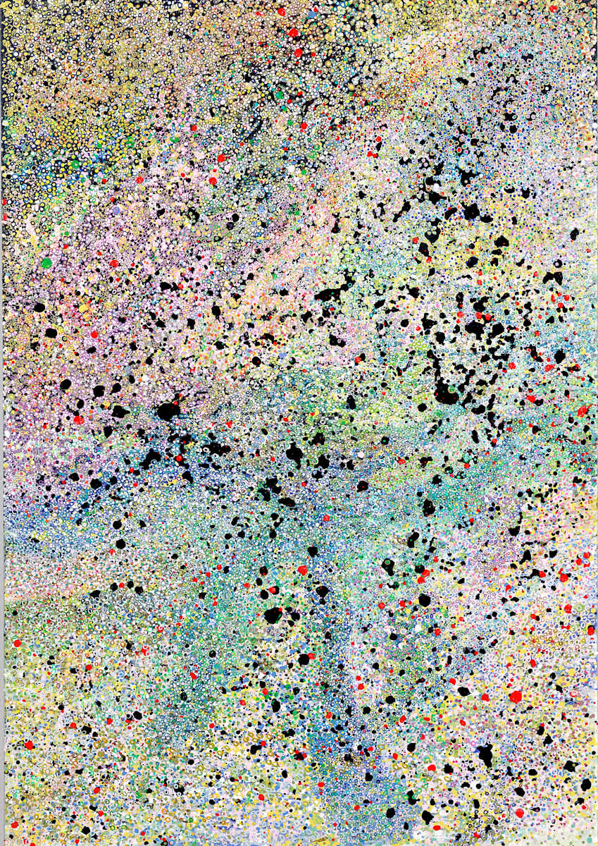 SHALLOW WATER by Leslie Parke  Image: "Shallow Water," 43 inches x 30 inches, oil and acrylic marker on canvas, © 2025 Leslie Parke