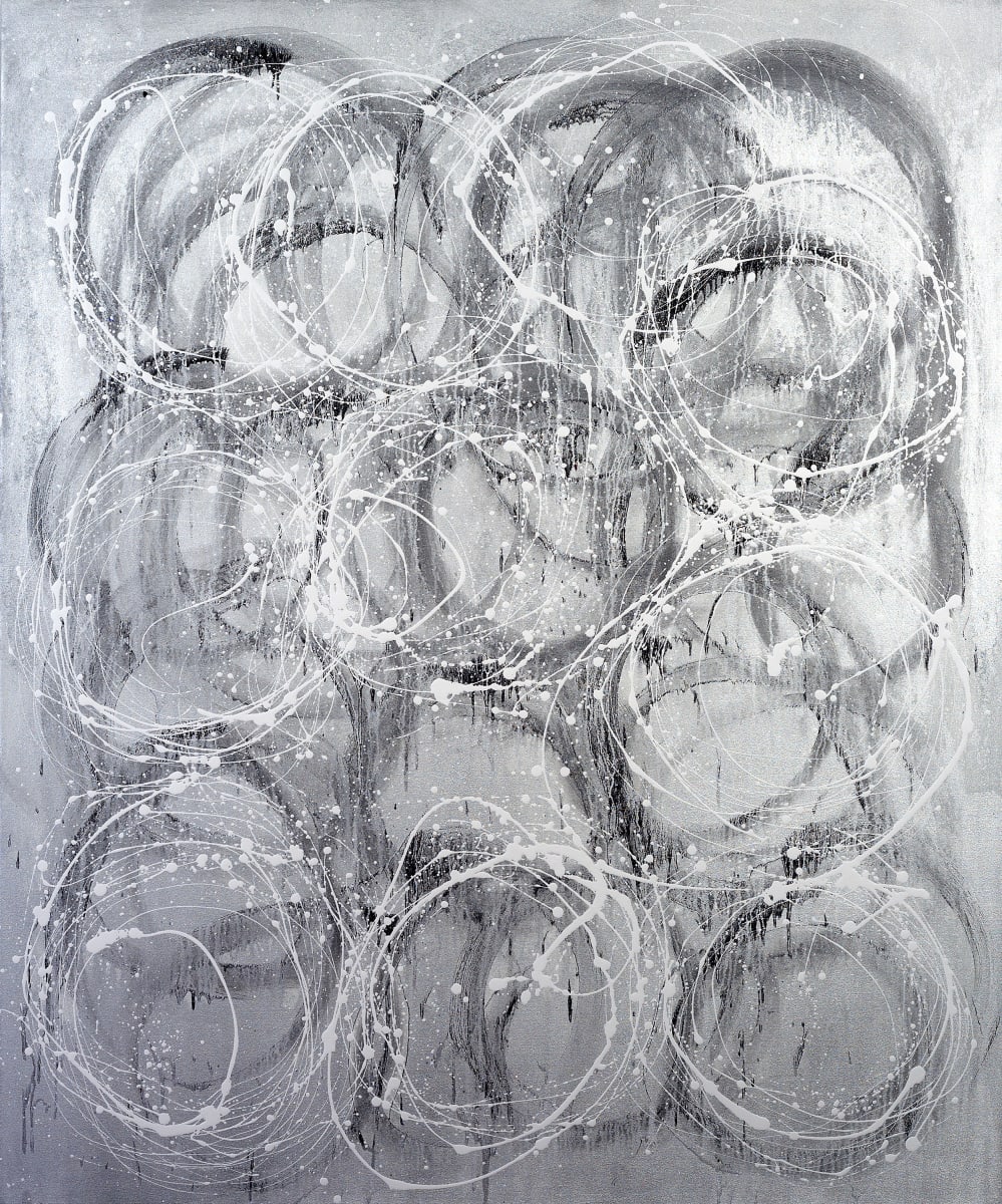 THE USHER by Leslie Parke  Image: "The Usher," 72 inches x 60 inches, oil on canvas, © 2024 Leslie Parke
