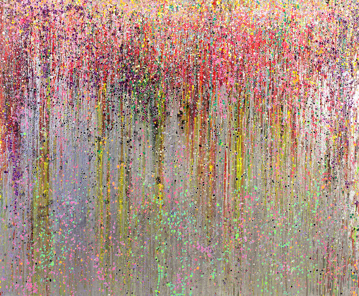 Wisteria by Leslie Parke  Image: "Wisteria",  60 inches x 70 inches, oil, metallic paint and acrylic markers on canvas, © 2021 Leslie Parke