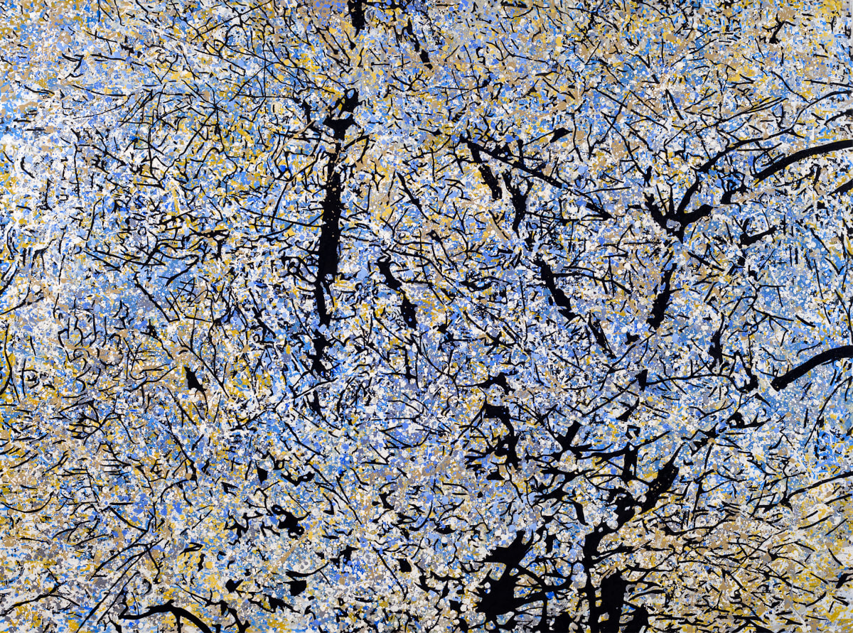 Almond Tree - Springs by Leslie Parke  Image: "Almond Tree - Springs," 67 inches x 90 inches, oil on canvas, ©2015
