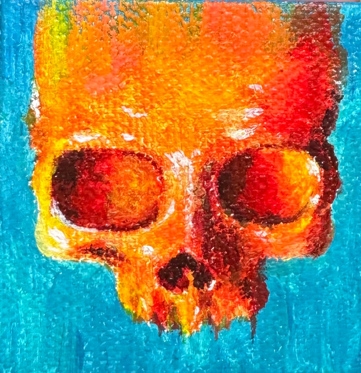 Mini Orange Skull by Krystlesaurus 