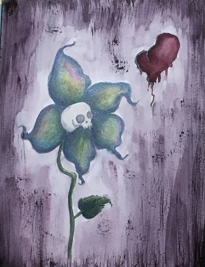 Skull Flower Darkness by Krystlesaurus 