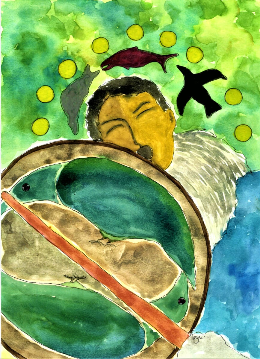 A DRUMMERS SONG by Karen G, Inupiaq Artist, Image 1.